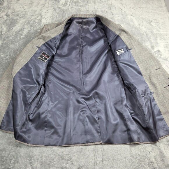 Vintage Hickey Freeman Sport Coat Mens 42R Gray Glen Plaid Wool Blazer Jacket - Picture 8 of 14